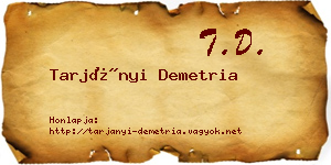 Tarjányi Demetria névjegykártya